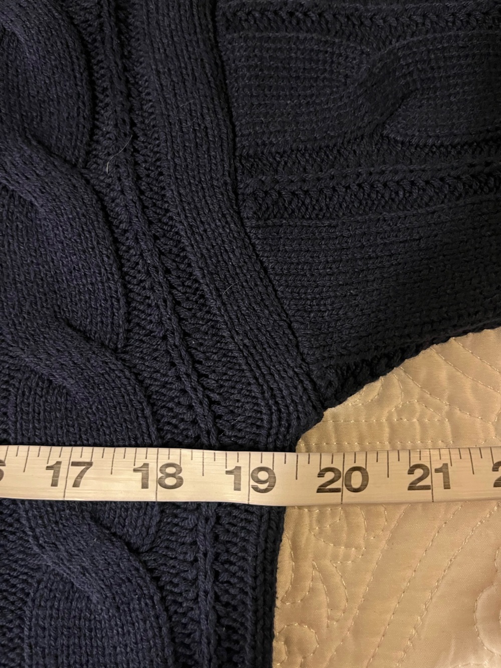 Sage + Stone Classic Cable Knit Cropped Sweater - Navy, size medium - Picture 5 of 6